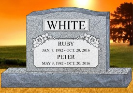 #424-P1 Upright Gray Granite Total Size 38" Long x 4" Thick x 24" Tall