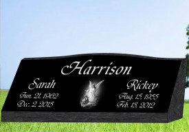 #553L C1 Laser Etched Black Granite Slant 42"wide X 10" thick X 16"tall