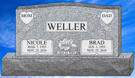 #573 Upright Gray Granite Total Size 60" Long x 8" Thick x 32" Tall