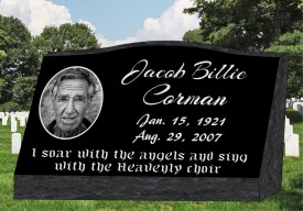 #637L Laser Etched Black Granite Slant 24"wide x 10" thick x16"tall