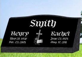 #687L C1 Laser Etched Black Granite Slant  30"wide X 10" thick X 16"tall