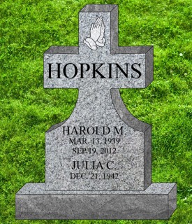 #748 Elite Cross Gray Granite Upright Total Size 36" L x 6" W x 48" H    