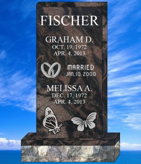 #912 Elite India Aurora Granite Upright Total Size 34" L x 8" W x 56" H    