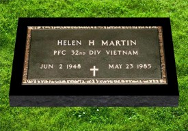 #919 28x16 Black Granite 24x12 Military Marker Provided from Military