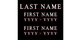 #3337 Union Cemetery Columbarium Plate Double Names 13.5" W x 12" H