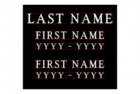 #3239 Niche Engraving (2 People) Union Hist. Cemetery ADDTL Service