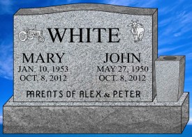 #460-F1 Upright Gray Granite Total Size 36" Long x 4" Thick x 26" Tall